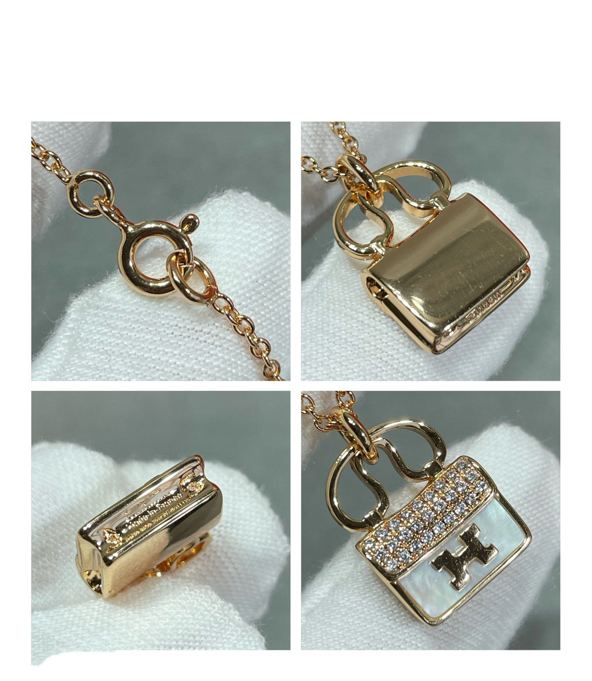 [⭐Veyra]H CIRCE MOISSANITE PENDANT NECKLACE GOLD