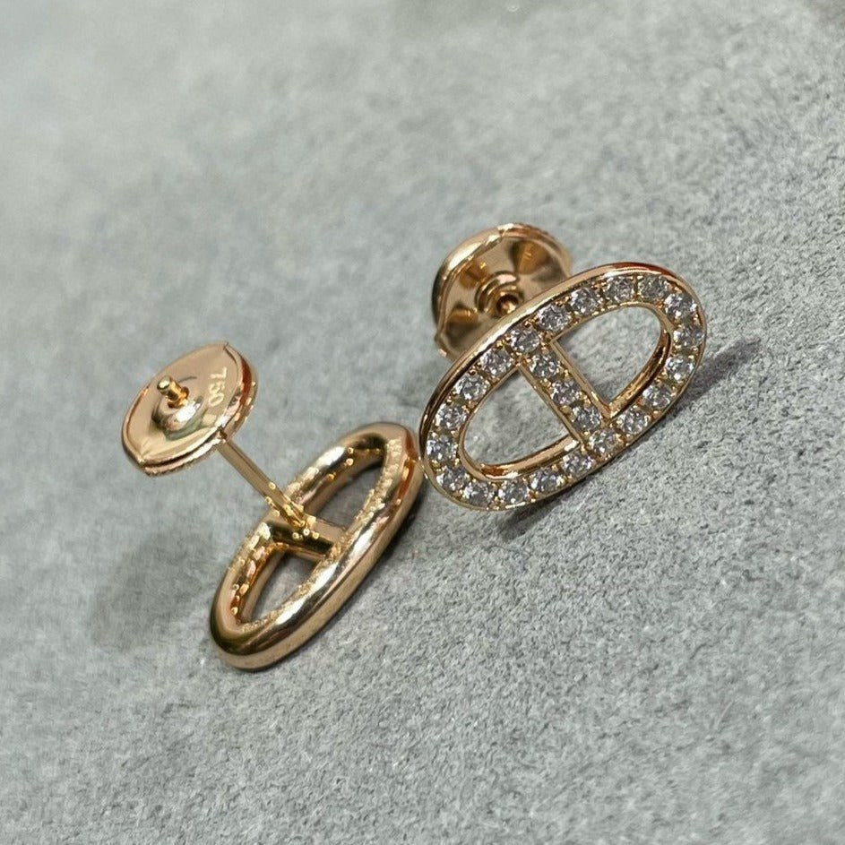 [⭐Veyra]HM FULL DIAMOND PIG NOSE STUD EARRINGS