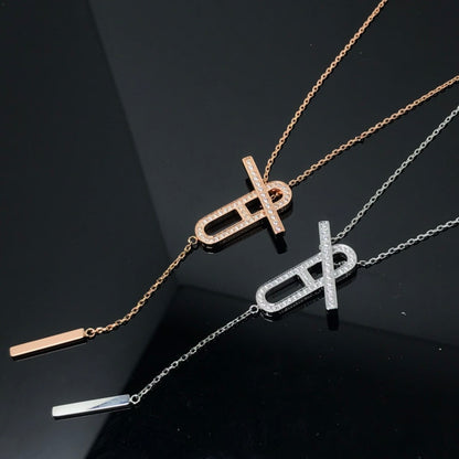 [⭐Veyra]HM NECKLACE PLATINUM ROSE GOLD DIAMOND