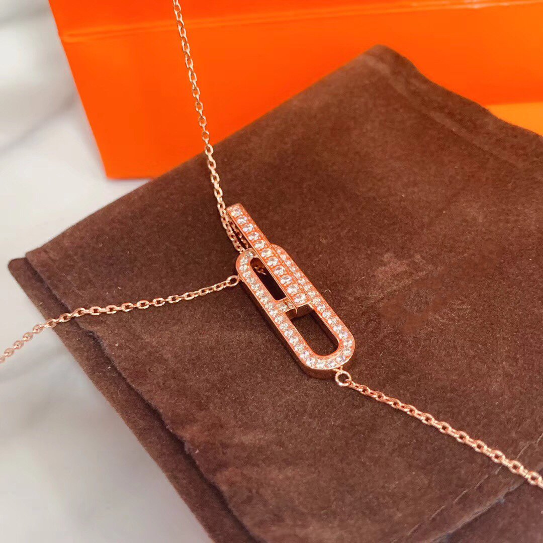 [⭐Veyra]HM NECKLACE PLATINUM ROSE GOLD DIAMOND