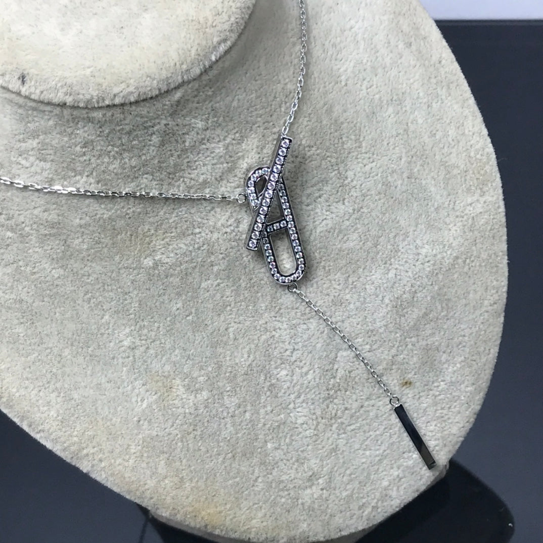 [⭐Veyra]HM NECKLACE PLATINUM ROSE GOLD DIAMOND