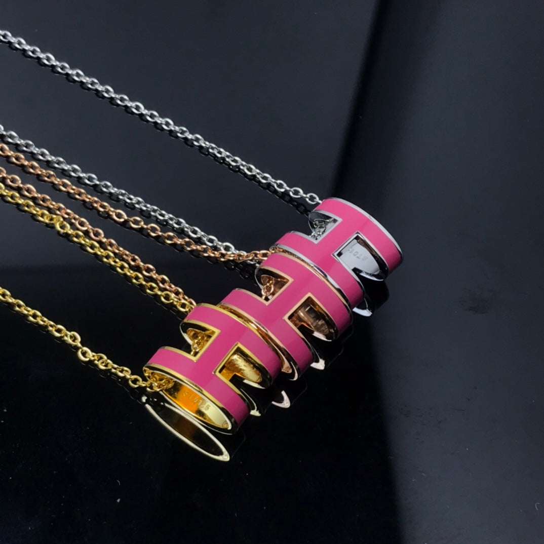 [⭐Veyra]H NECKLACE PINK