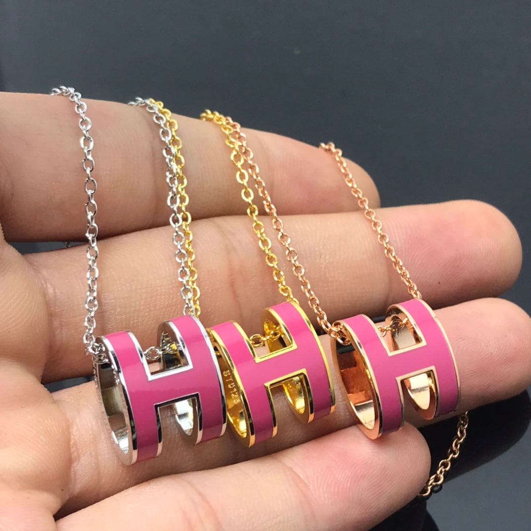 [⭐Veyra]H NECKLACE PINK