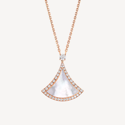 [⭐Veyra]DREAM MOP DIAMOND PAVED PINK GOLD NECKLACE