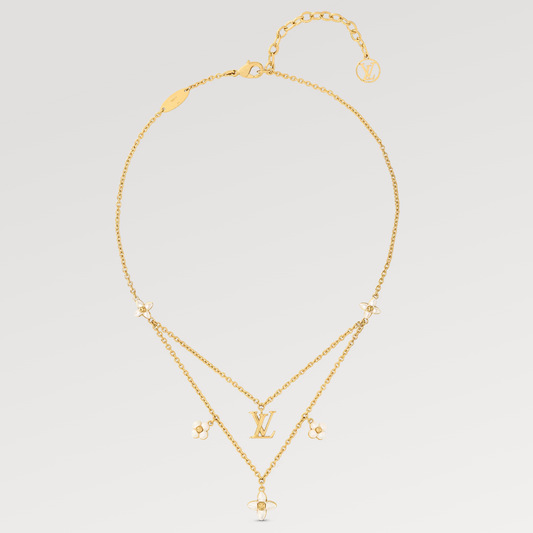 [⭐Veyra]FLOWERGRAM GOLD MOP DOUBLE ROW NECKLACE