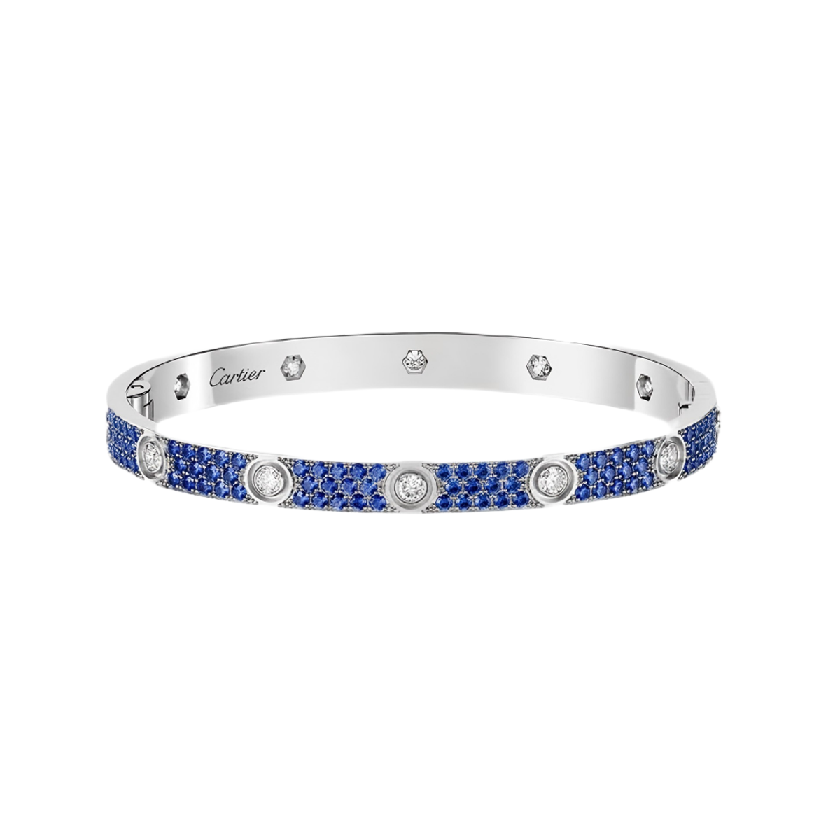 [⭐Veyra]2026 PAVE GEMSTONE LOVE BRACELET 6.1MM 10 DIAMONDS