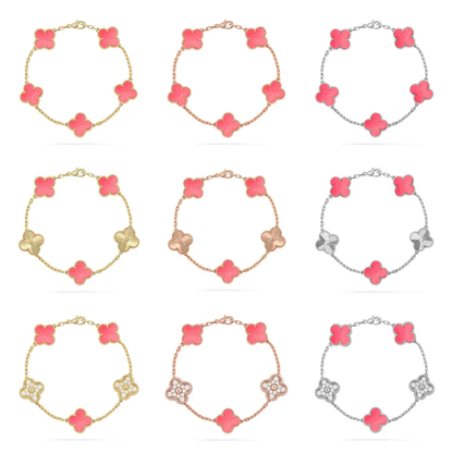 [⭐Veyra] CLOVER 5 MOTIFS  PINK MOP BRACELET COLLECTION