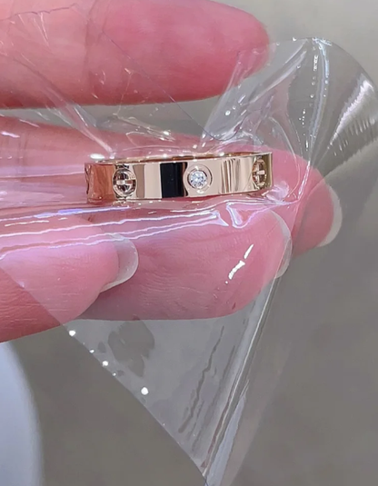 [⭐Veyra]LOVE RING 4MM 1 DIAMOND