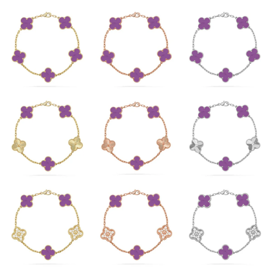 [⭐Veyra] CLOVER 5 MOTIF VIOLET BRACELET COLLECTION