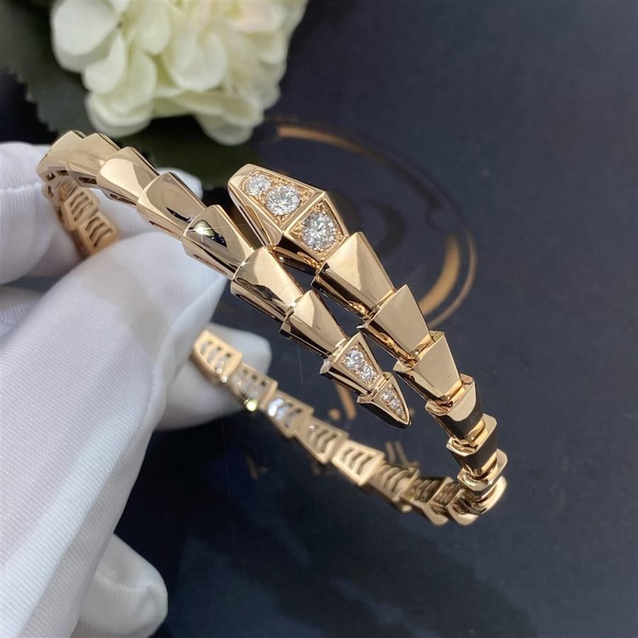 [⭐Veyra]SERPENTI BRACELET DIAMONDS PINK GOLD