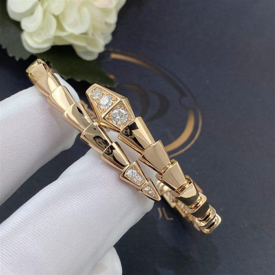 [⭐Veyra]SERPENTI BRACELET DIAMONDS PINK GOLD