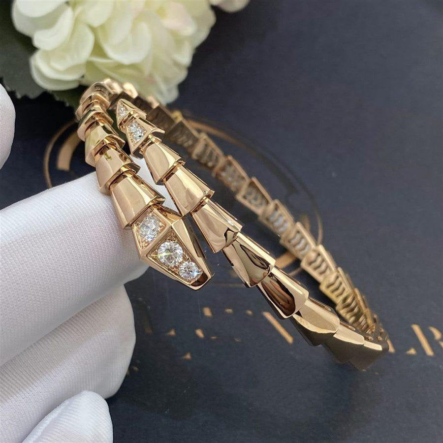 [⭐Veyra]SERPENTI BRACELET DIAMONDS PINK GOLD