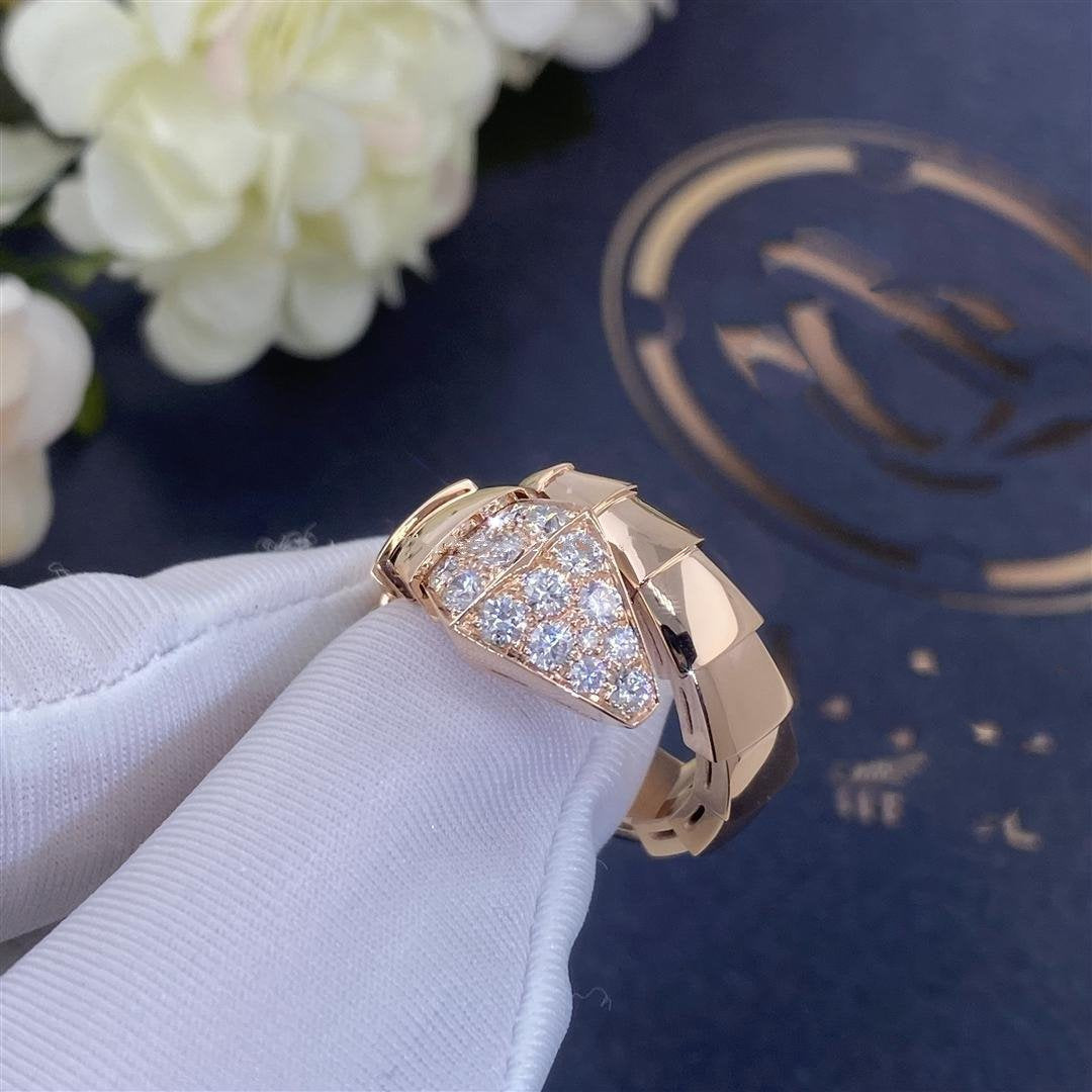 [⭐Veyra]SERPENTI RING PINK GOLD DIAMOND
