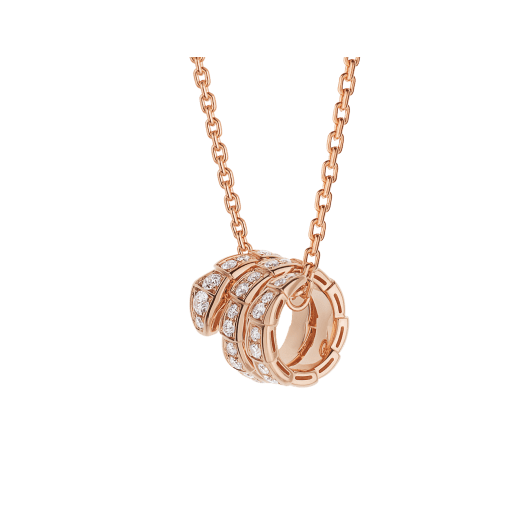 [⭐Veyra]SERPENTI PINK GOLD NECKLACE DOUBLE RING DIAMOND