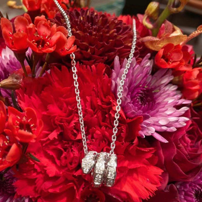 [⭐Veyra]SERPENTI  NECKLACE DOUBLE RING DIAMOND