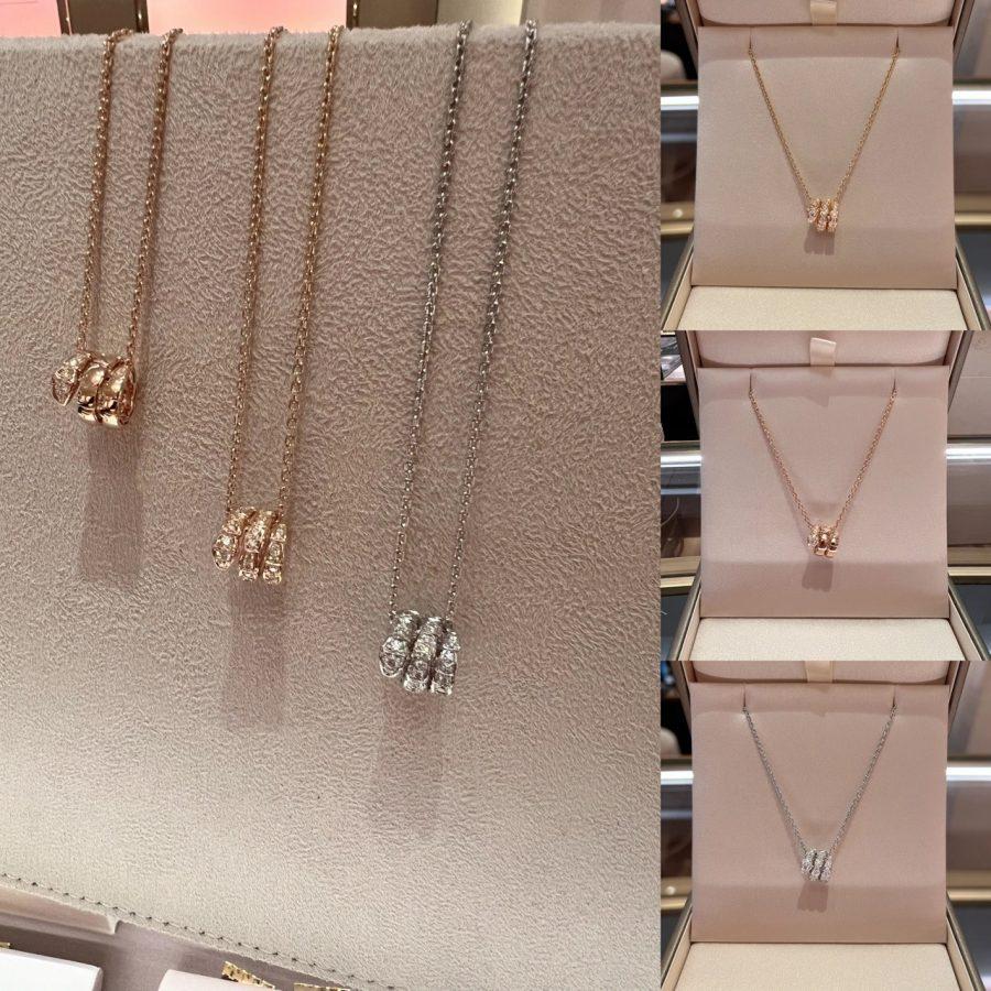 [⭐Veyra]SERPENTI  NECKLACE DOUBLE RING DIAMOND
