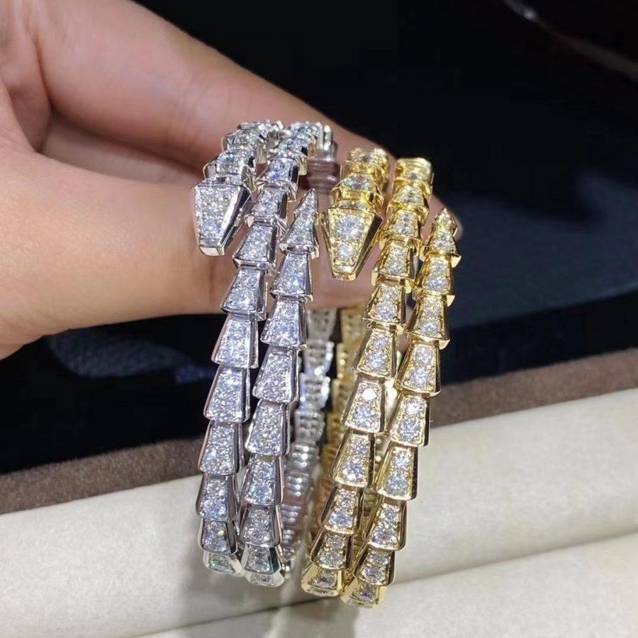 [⭐Veyra]SERPENTI BRACELET GOLD DIAMOND DOUBLE ROW