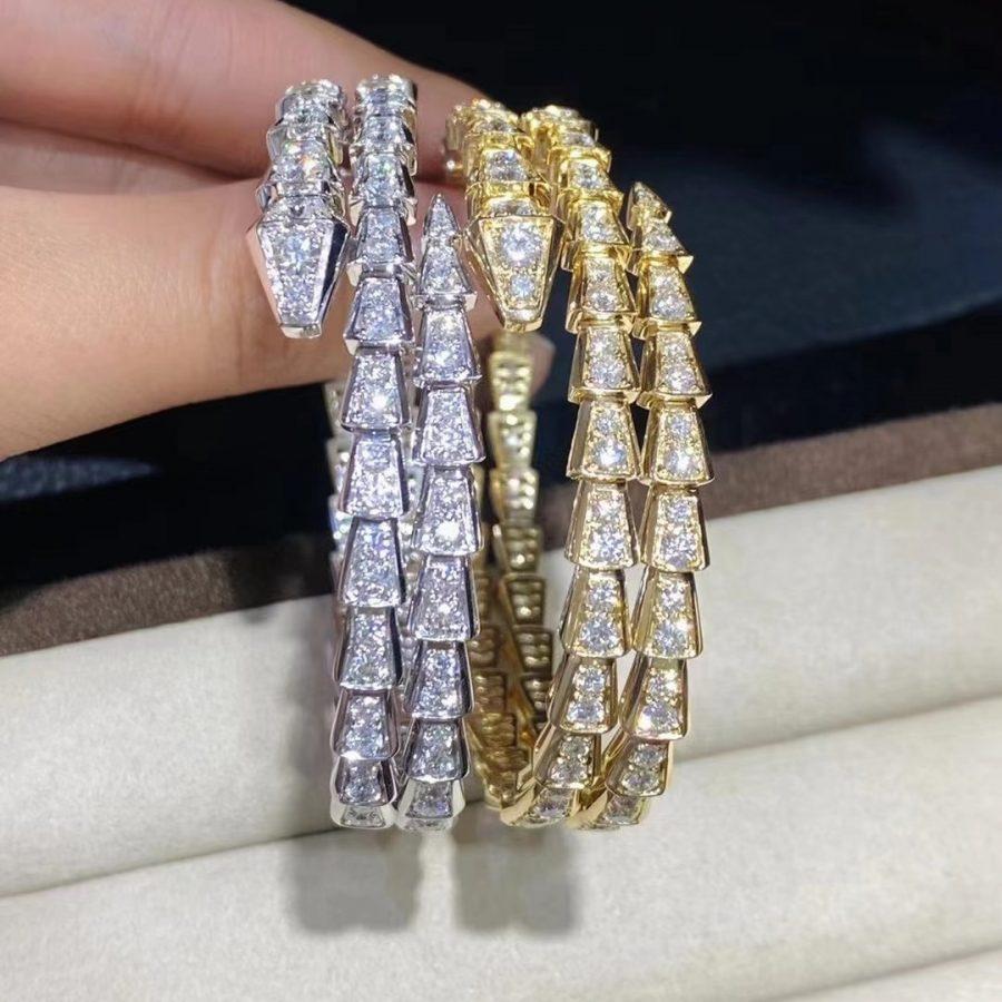 [⭐Veyra]SERPENTI BRACELET GOLD DIAMOND DOUBLE ROW
