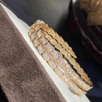 [⭐Veyra]SERPENTI BRACELET GOLD DIAMOND DOUBLE ROW