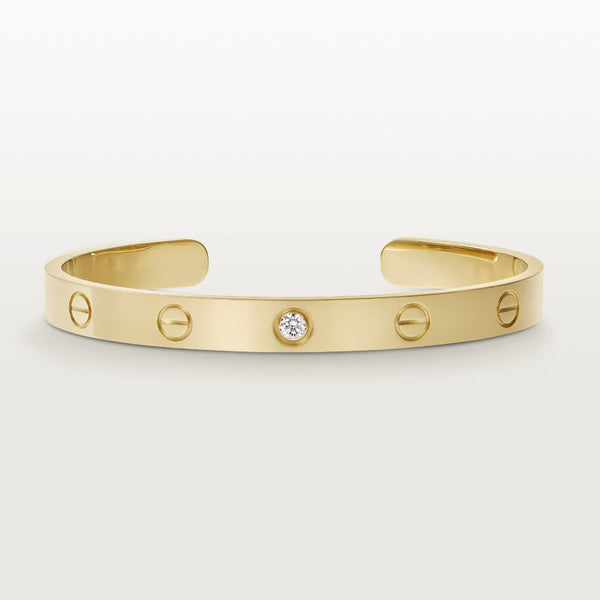 [⭐Veyra]LOVE BRACELET 6.1MM 1 DIAMOND OPEN CUFF