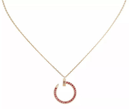 [⭐Veyra]JUSTE NECKLACE GOLD RED DIAMONDS