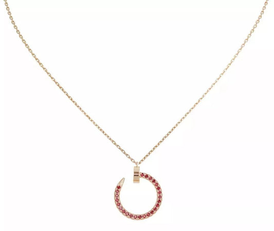 [⭐Veyra]JUSTE NECKLACE GOLD RED DIAMONDS