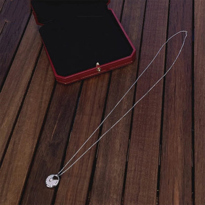 [⭐Veyra]AMULETTE SILVER FULL DIAMOND NECKLACE