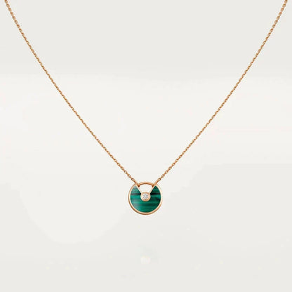 [⭐Veyra]AMULETTE ROSE GOLD MALACHITE NECKLACE