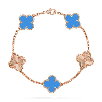 [⭐Veyra] CLOVER 5 MOTIF BLUE AGATE BRACELET COLLECTION