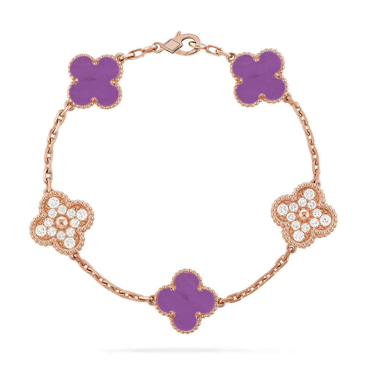 [⭐Veyra] CLOVER 5 MOTIF VIOLET BRACELET COLLECTION