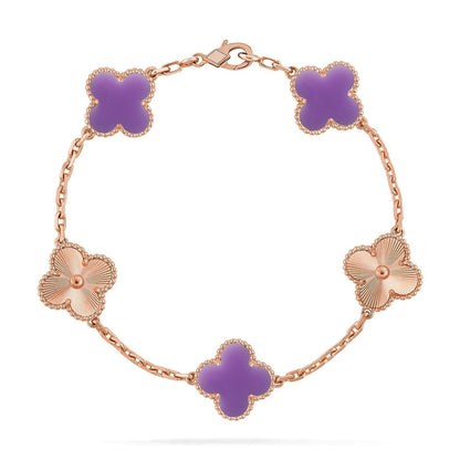 [⭐Veyra]CLOVER 5 MOTIF LIGHT PURPLE BRACELET COLLECTION