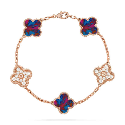 [⭐Veyra]CLOVER 5 MOTIF COLOR GEMSTONES BRACELET COLLECTION