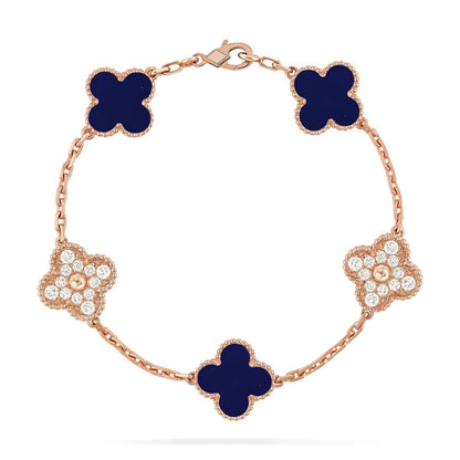 [⭐Veyra]CLOVER 5 MOTIF LAPIS LAZULI BRACELET COLLECTION