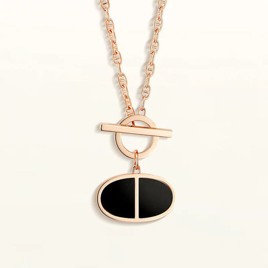 [⭐Veyra]CHAINE VERSO BLACK CERAMIC NECKLACE