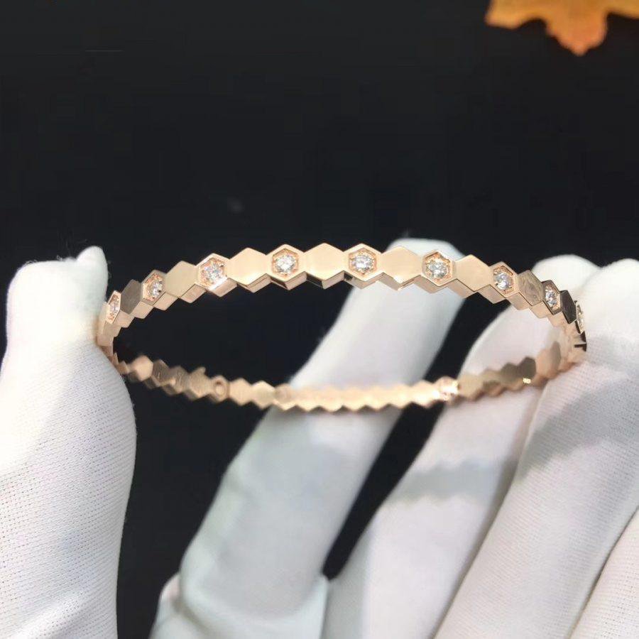 [⭐Veyra]BEE LOVE PINK GOLD DIAMOND BRACELET