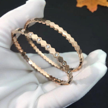 [⭐Veyra]BEE LOVE PINK GOLD DIAMOND BRACELET