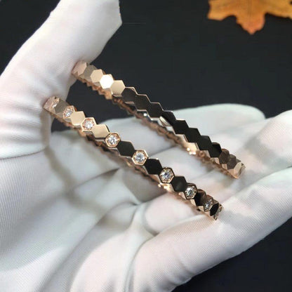 [⭐Veyra]BEE LOVE PINK GOLD DIAMOND BRACELET