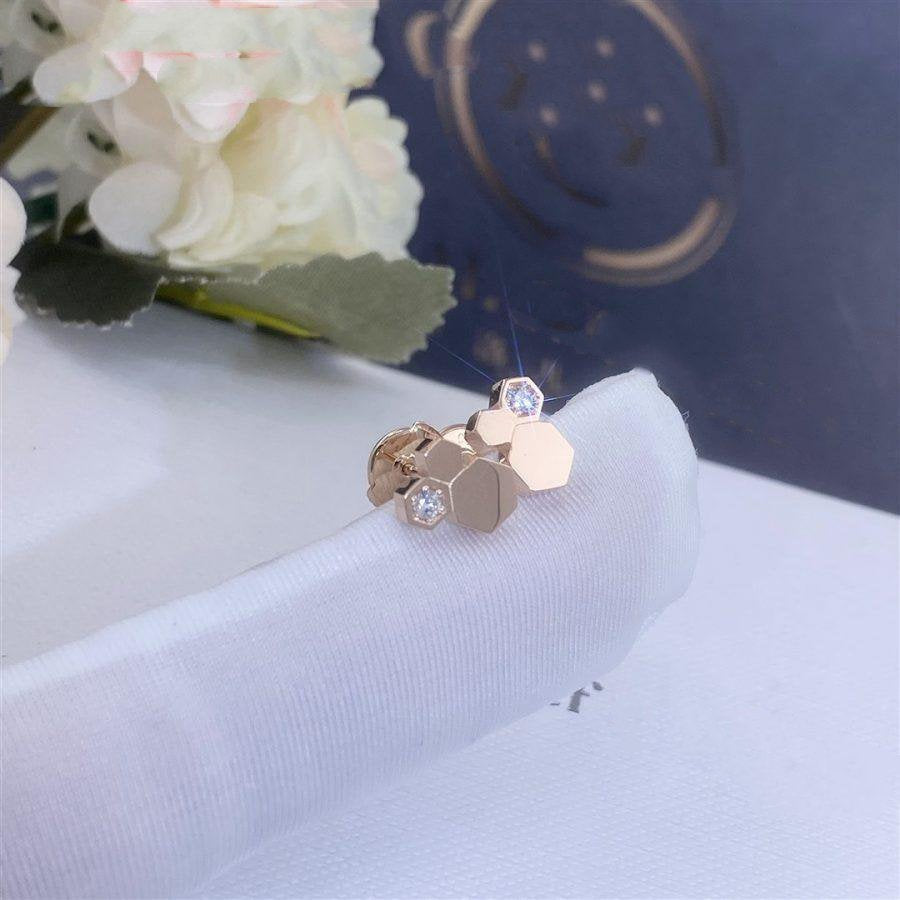 [⭐Veyra]BEE LOVE PINK GOLD DIAMOND EARRINGS