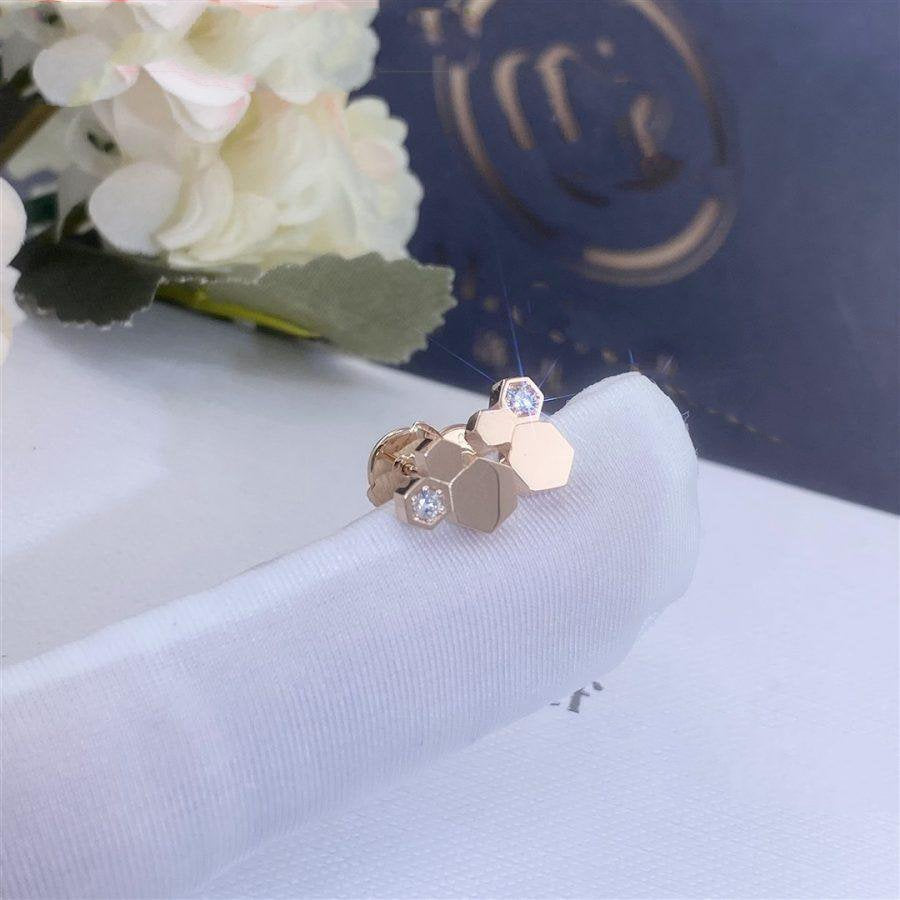 [⭐Veyra]BEE LOVE PINK GOLD DIAMOND EARRINGS