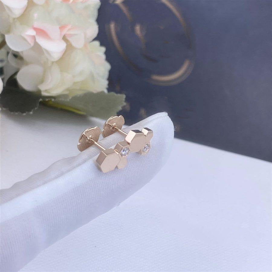[⭐Veyra]BEE LOVE PINK GOLD DIAMOND EARRINGS