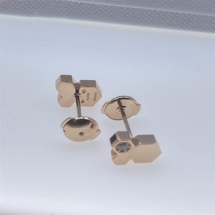 [⭐Veyra]BEE LOVE PINK GOLD DIAMOND EARRINGS