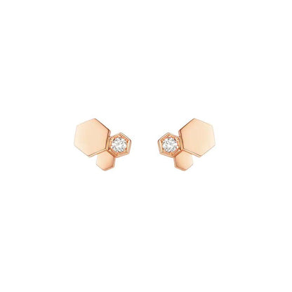 [⭐Veyra]BEE LOVE PINK GOLD DIAMOND EARRINGS