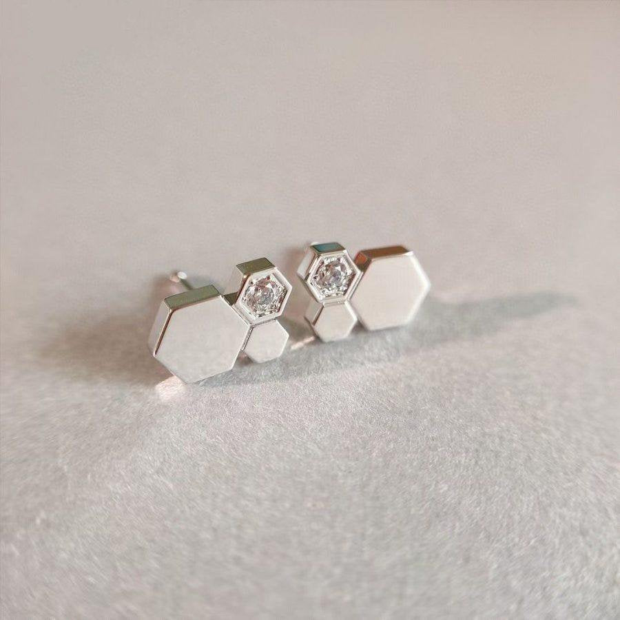 [⭐Veyra]BEE LOVE SILVER DIAMOND EARRINGS