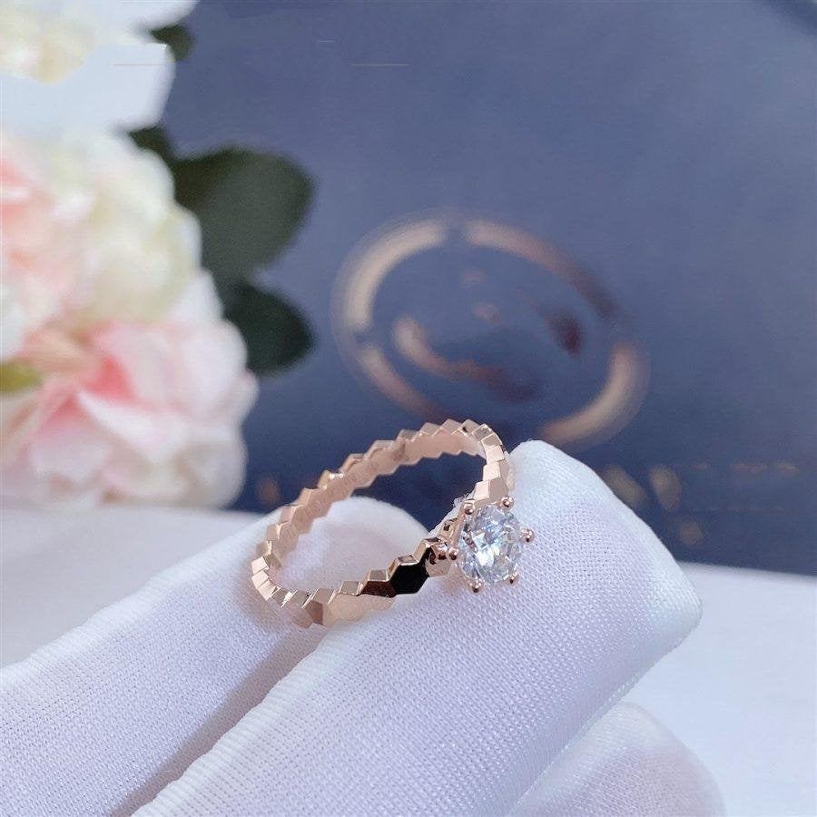 [⭐Veyra]BEE LOVE RING PINK GOLD 1 DIAMOND