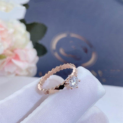 [⭐Veyra]BEE LOVE RING PINK GOLD 1 DIAMOND
