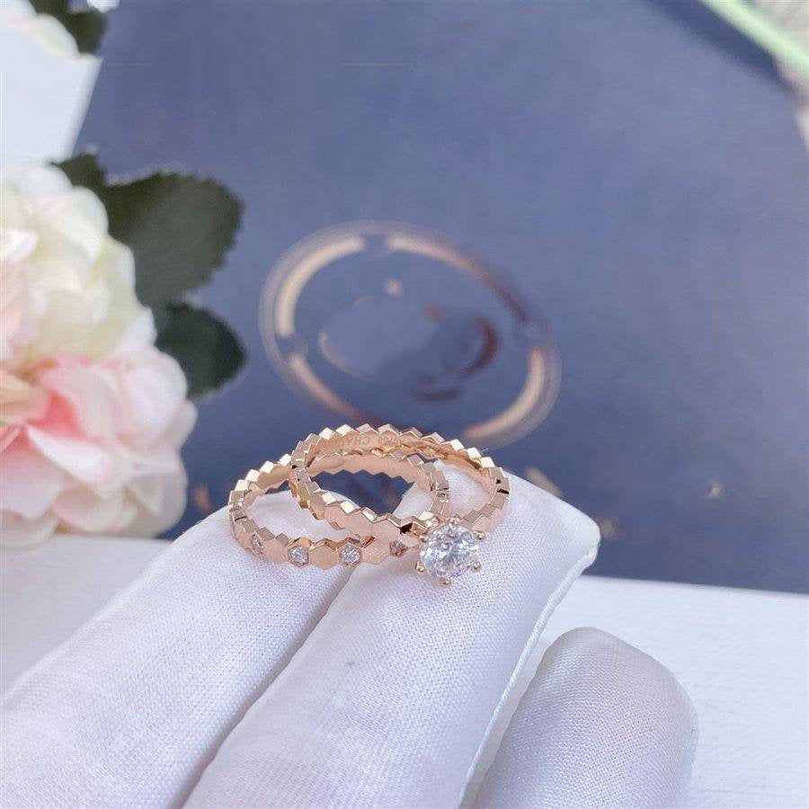 [⭐Veyra]BEE LOVE RING PINK GOLD 1 DIAMOND
