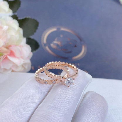 [⭐Veyra]BEE LOVE RING PINK GOLD DIAMOND