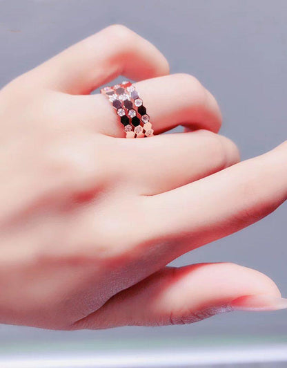 [⭐Veyra]BEE LOVE RING PINK GOLD DIAMOND