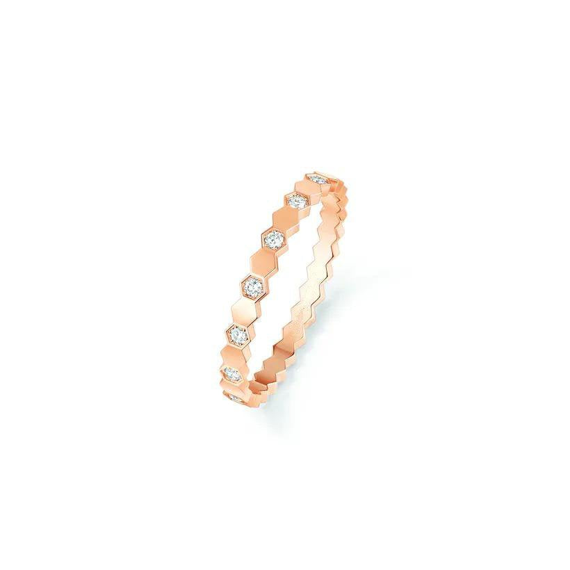 [⭐Veyra]BEE LOVE RING PINK GOLD DIAMOND
