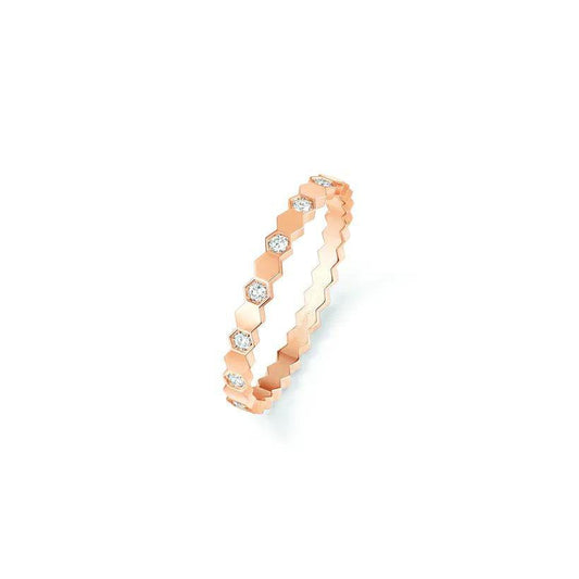 [⭐Veyra]BEE LOVE RING PINK GOLD DIAMOND